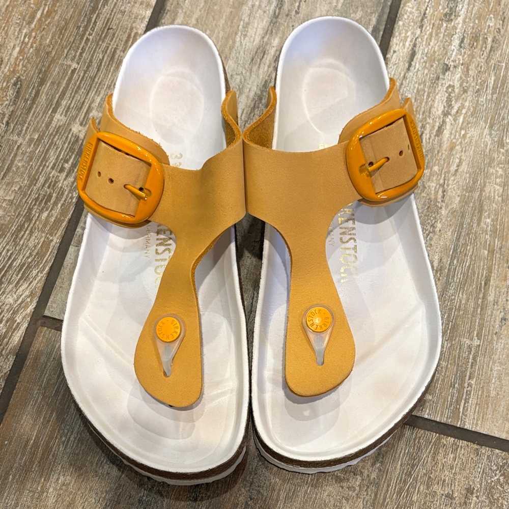 Birkenstock Mustard Yellow Toe Loop Sandals